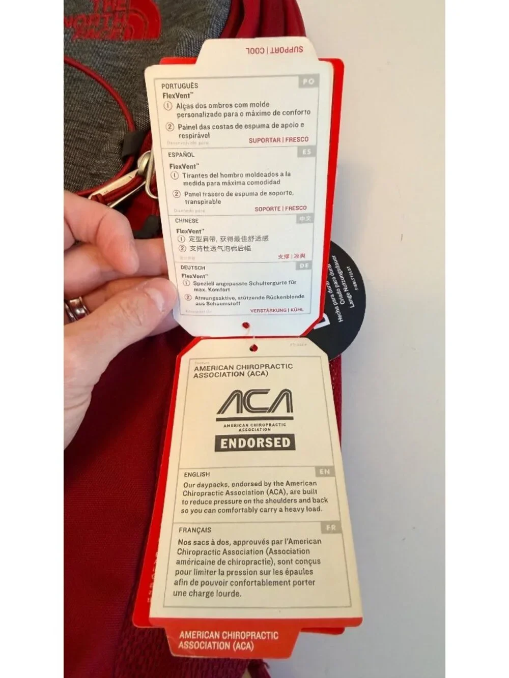NWT The North Face Jester Backpack Red/Gray FlexVent Laptop Compatible